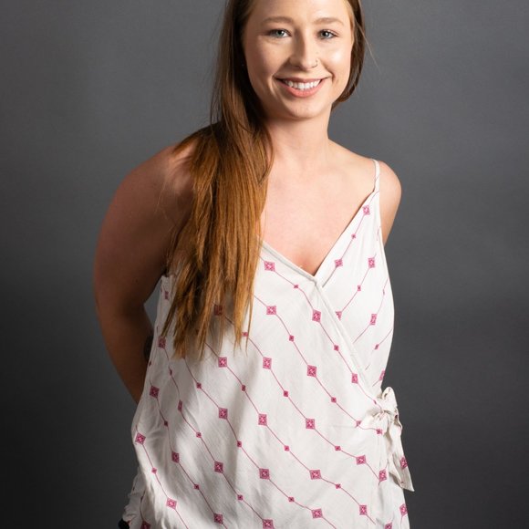 White Pink Patterned Tank by Staccato - Picture 5 of 10